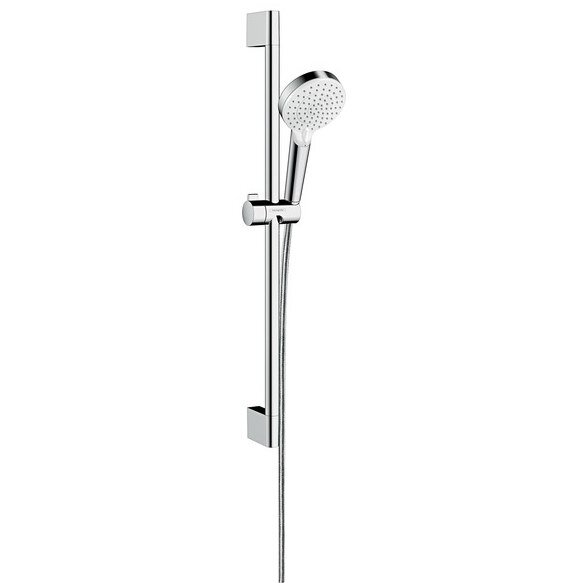 Изображение товара Душевой гарнитур Hansgrohe Crometta Vario 26532400, штанга 65 см, 2 режима струи, корпус хром, лицевая часть белая Изображение товара Душевой гарнитур Hansgrohe Crometta Vario 26532400, штанга 65 см, 2 режима струи, корпус хром, лицевая часть белая
