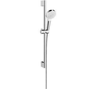 Изображение товара Душевой гарнитур Hansgrohe Crometta 1jet EcoSmart 26535400, корпус хром, лицевая часть белая, 1 режим струи