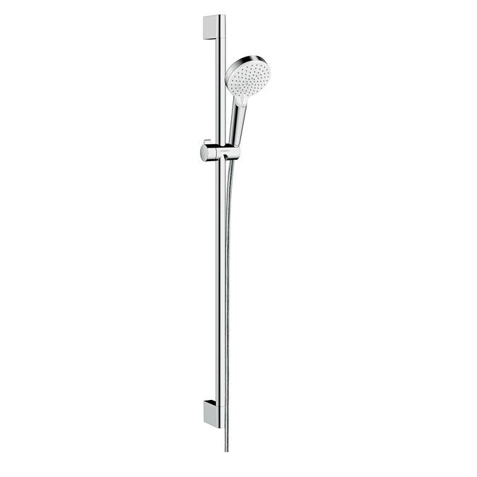 Изображение товара Душевой гарнитур Hansgrohe Crometta Vario EcoSmart 26538400, корпус хром, лицевая часть белая, 2 режима струи