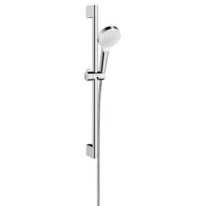 Изображение товара Душевой гарнитур Hansgrohe Crometta 1jet Green 26554400, корпус хром, лицевая часть белая, 1 режим струи