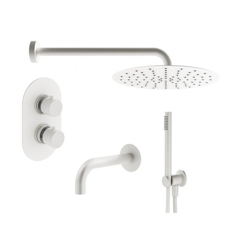 Изображение товара Душевая система Plumberia Selection Ixo KITXOT19BO260KING термостатическая, белый матовый