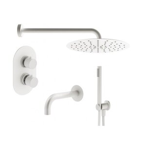 Изображение товара Душевая система Plumberia Selection Ixo KITXOT19BO260KING, термостатическая, на 3 потребителя, цвет белый матовый
