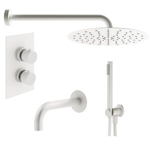 Изображение товара Душевая система Plumberia Selection Ixo KITXOT19QBO260KING, термостатическая, на 3 потребителя, цвет белый матовый