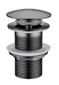 Изображение товара Донный клапан Boheme 612/2-GM для раковины, с переливом, автомат clik-clack, цвет оружейная сталь