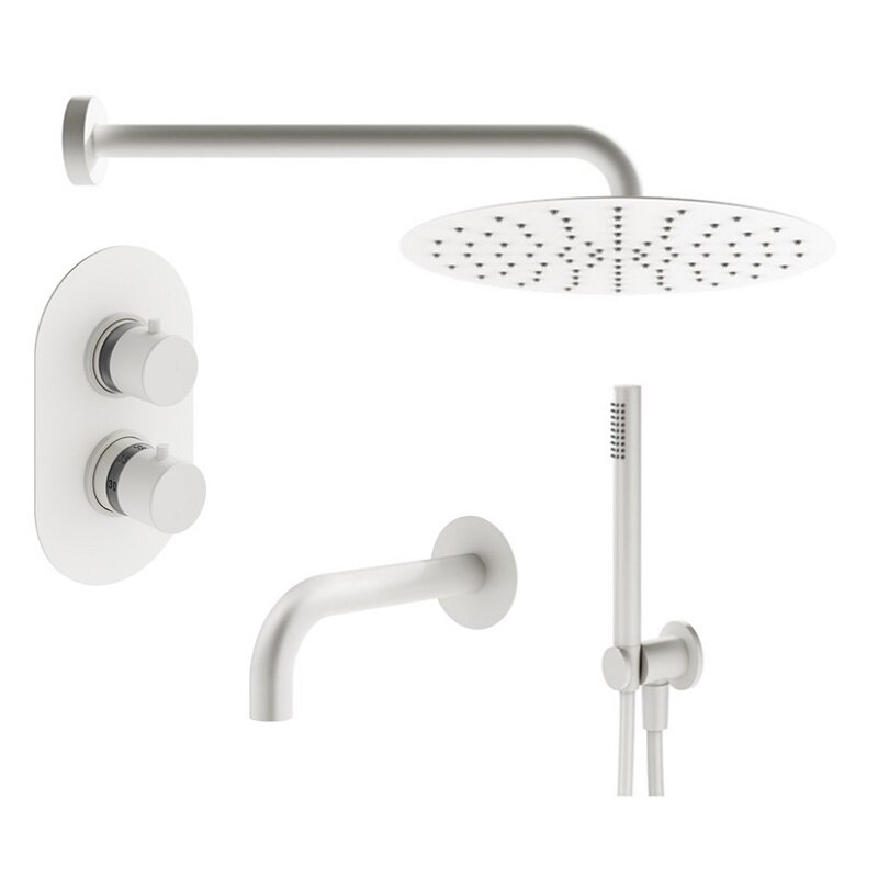 Изображение товара Душевая система Plumberia Selection Ixo KITXOT19BO260 термостатическая, белый матовый, на 3 потреби