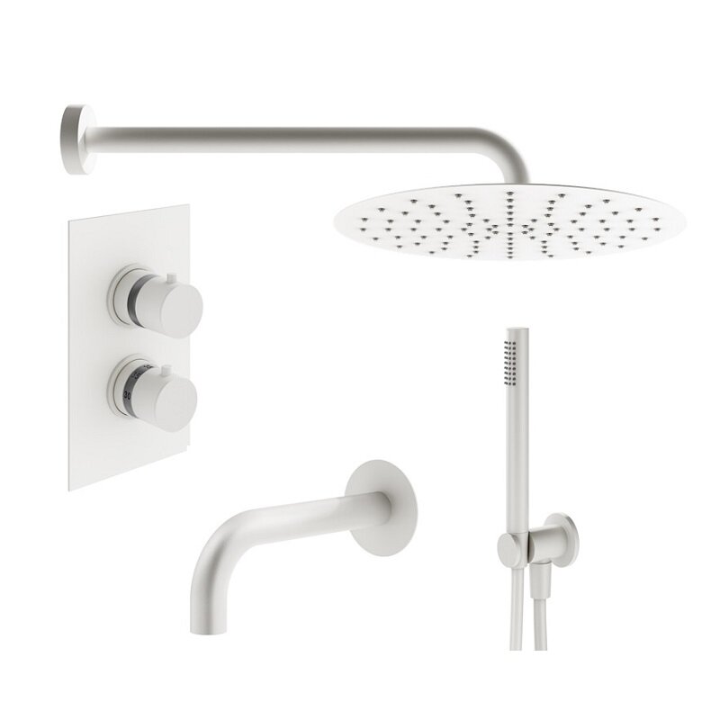 Изображение товара Душевая система Plumberia Selection Ixo KITXOT19QBO260 термостатическая 3 потребителя белый матовый