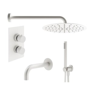 Изображение товара Душевая система Plumberia Selection Ixo KITXOT19QBO260, термостатическая, на 3 потребителя, цвет белый матовый