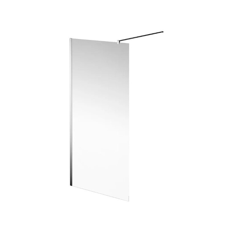Изображение товара Душевая стенка Kerama Marazzi Vetro/Ветро VE.90.WI.CR 90 см со свободным входом, кронштейн обрезной 120 см, стекло прозрачное, профиль хром