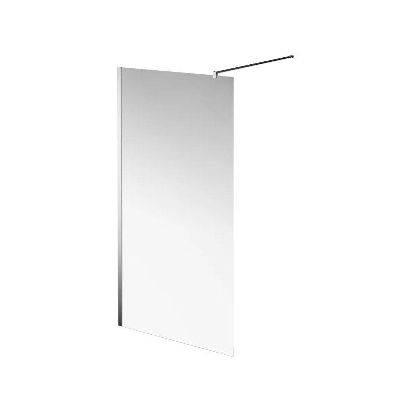 Изображение товара Душевая стенка Kerama Marazzi Vetro/Ветро VE.100.WI.CR 100 см со свободным входом, кронштейн обрезной 120 см, стекло прозрачное, профиль хром