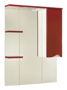 Изображение товара Зеркальный шкаф Bellezza Эйфория 4619113002038/4619113001031, 80 см, с подсветкой, цвет красный, левый/правый