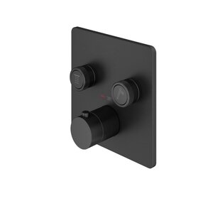 Изображение товара Смеситель Plumberia Selection Psbox KITPSB2902NO для ванны и душа, термостатический, на 2 потребителя, цвет черный матовый, комплект