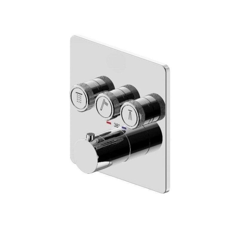 Изображение товара Встроенный термостатический смеситель Plumberia Selection для ванны и душа, хром, 3 выхода Изображение товара Встроенный термостатический смеситель Plumberia Selection для ванны и душа, хром, 3 выхода