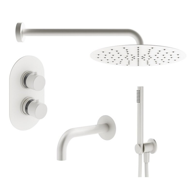 Изображение товара Душевая система Plumberia Selection Ixo KITXOT19BO60 термостатическая белый матовый