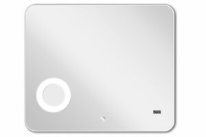 Изображение товара Зеркало Акватон Элио 80 см с подсветкой и часами, белое, Россия