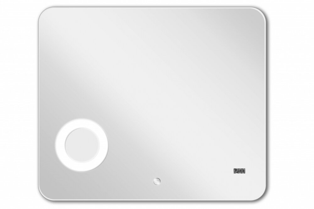 Изображение товара Зеркало Акватон Элио 80 см с подсветкой и часами, белое, Россия