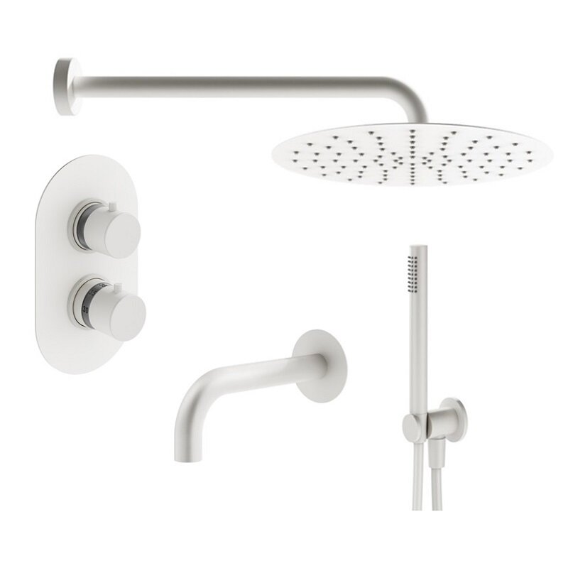 Изображение товара Душевая система Plumberia Selection Ixo KITXOT19BO60KING, термостатическая, на 3 потребителя, цвет белый матовый Изображение товара Душевая система Plumberia Selection Ixo KITXOT19BO60KING, термостатическая, на 3 потребителя, цвет белый матовый