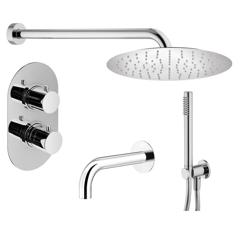 Изображение товара Душевая система Plumberia Selection Ixo с термостатом и 3 потребителями, хром Изображение товара Душевая система Plumberia Selection Ixo с термостатом и 3 потребителями, хром