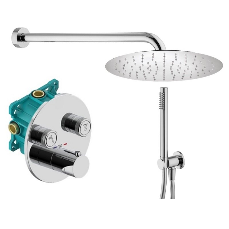 Изображение товара Душевая система Plumberia Selection Psbox KITPSB02CR, термостатическая, на 2 потребителя, цвет хром глянцевый