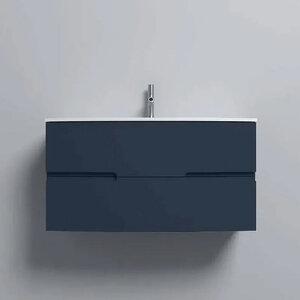 Изображение товара Тумба под раковину Jacob Delafon Nona 100 см, с интегрированными ручками, глянцевый темно-синий, EB1889RU-G98 (выставочный образец, отсутствует упаковка)