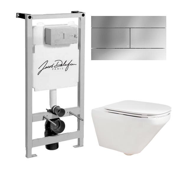Изображение товара Инсталляция Jacob Delafon с унитазом Modern Life E77725-0, микролифт, хром
