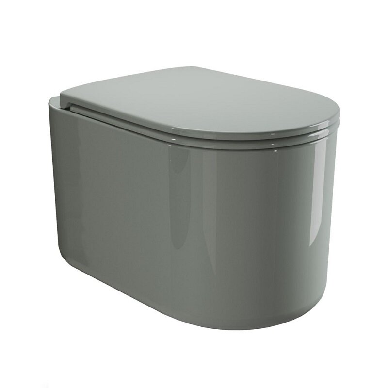 Изображение товара Подвесной безободковый унитаз Axa Delano WCWH9001003 с микролифтом серо-зеленый