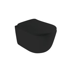 Изображение товара Подвесной унитаз Axa Eva A-Sound WCWH8801707, безободковый, сиденье с микролифтом, черный матовый