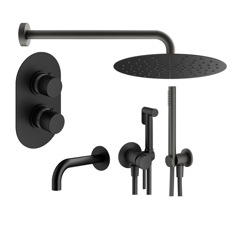 Изображение товара Душевая система Plumberia Selection Ixo KITZXOT19NO60 черный матовый
