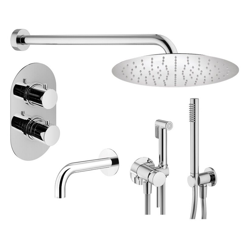 Изображение товара Душевая система Plumberia Selection Ixo KITZXOT19CR260, термостатическая, цвет хром глянцевый