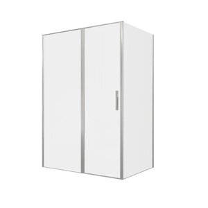 Изображение товара Душевой уголок Allen Brau Priority, 3.31035.BA + 3.31047.BA, 140 х 100 см, стекло прозрачное 8 мм, профиль серебро брашированное