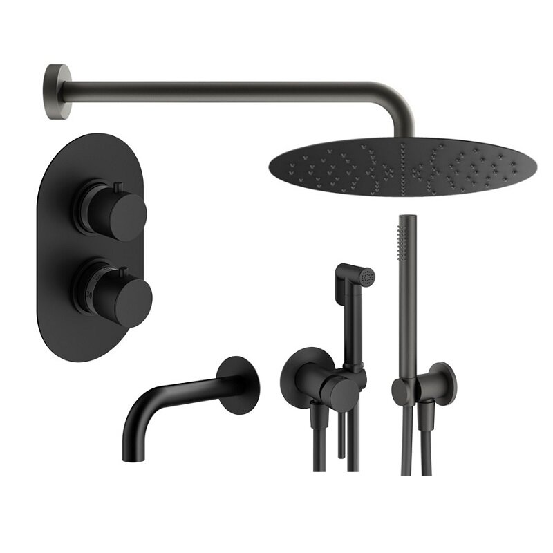 Изображение товара Душевая система Plumberia Selection Ixo KITZXOT19NO260 черный матовый