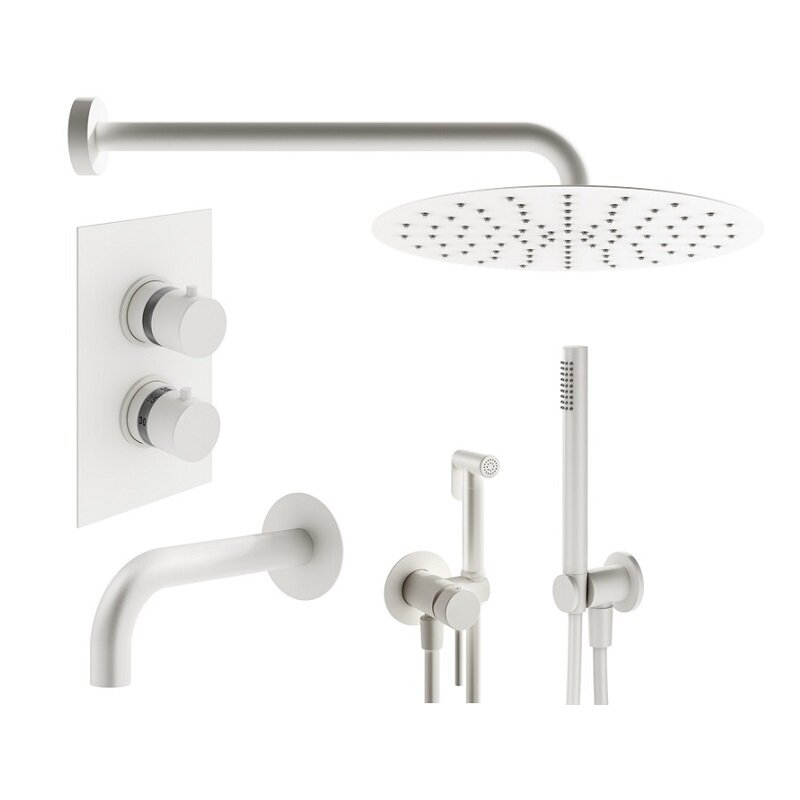 Изображение товара Душевая система Plumberia Selection Ixo с термостатом и верхним душем Изображение товара Душевая система Plumberia Selection Ixo с термостатом и верхним душем