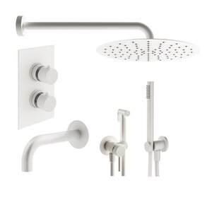 Изображение товара Душевая система Plumberia Selection Ixo KITZXOT19QBO60, термостатическая, цвет белый матовый