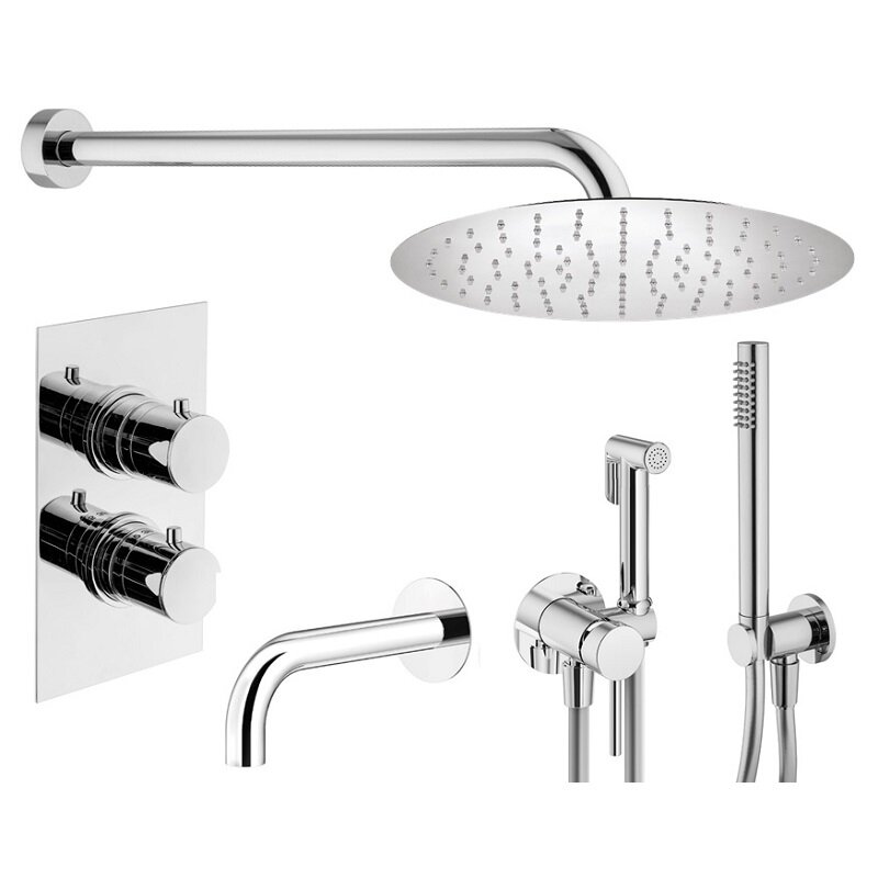 Изображение товара Душевая система Plumberia Selection Ixo KITZXOT19QCR60, термостатическая, цвет хром глянцевый