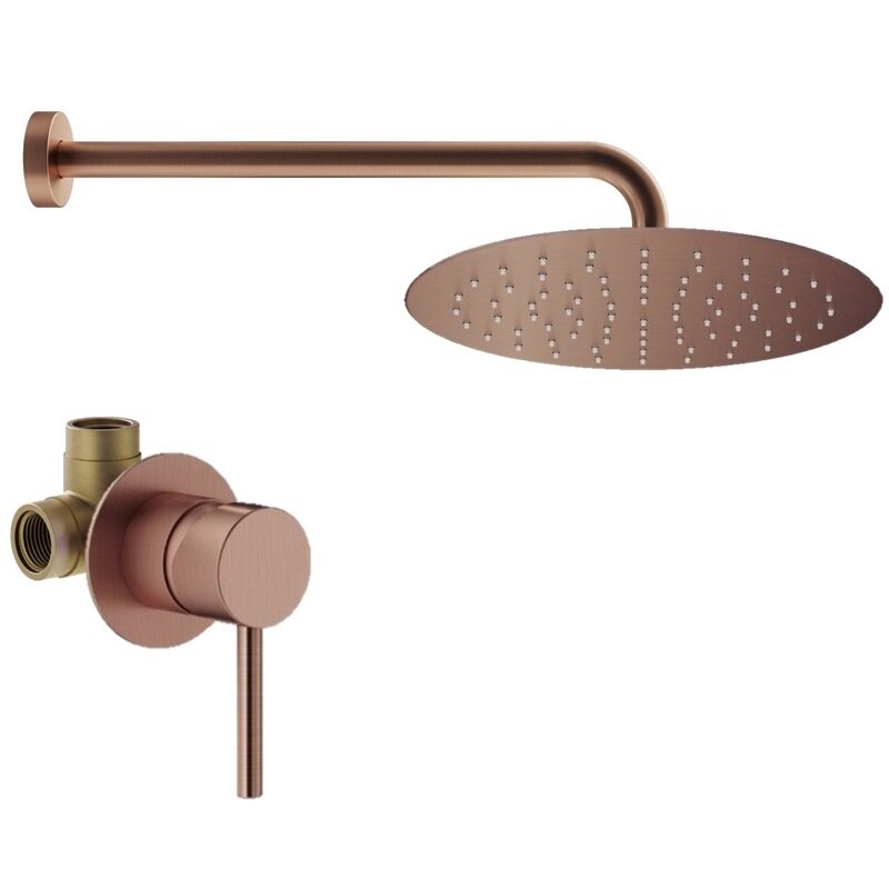 Изображение товара Душевая система Plumberia Selection Ixo KITXO01RS медь брашированная для ванной комнаты