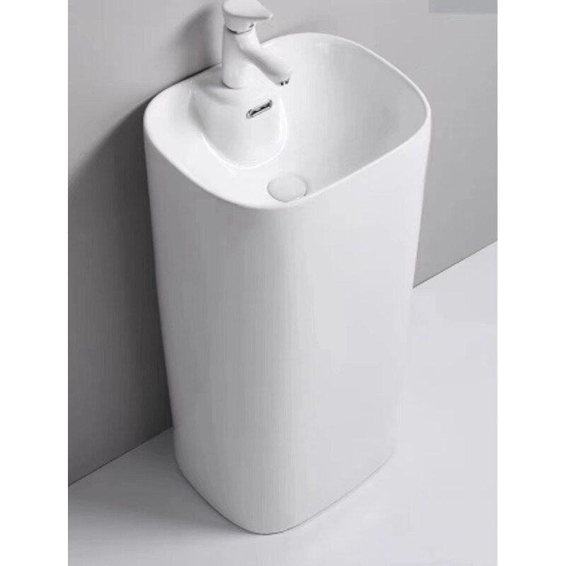 Изображение товара Раковина SantiLine SL-4015 50 см керамическая напольная белая