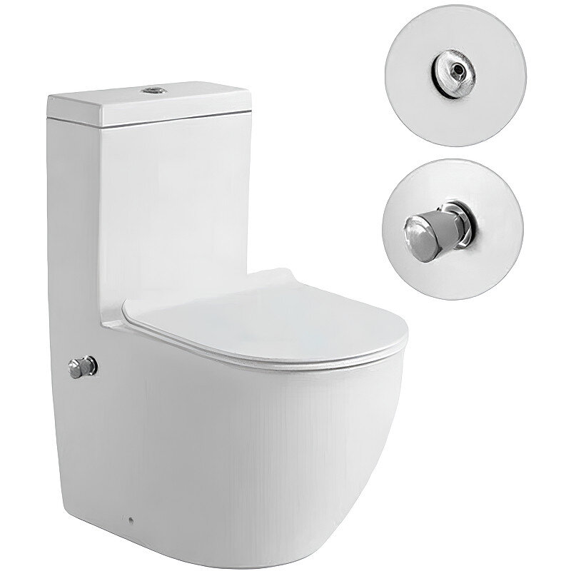Изображение товара Напольный унитаз SantiLine SL-5011SM-BD, безободковый, с функцией биде, сиденье микролифт, цвет белый