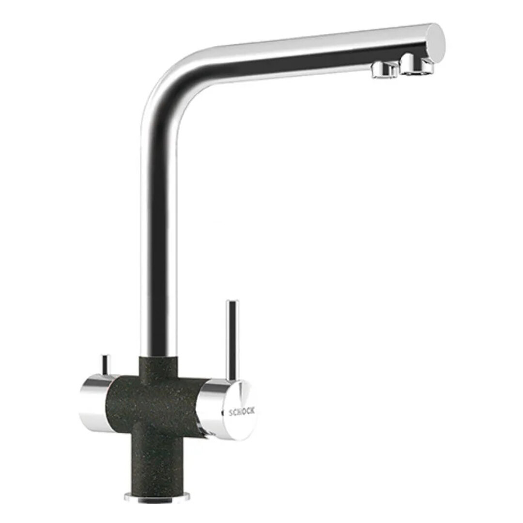 Изображение товара Смеситель для кухни Schock Vitus 710428, Cristalite, с подключением к фильтру, цвет сталь/оникс
