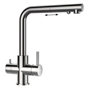 Изображение товара Смеситель для кухни Schock Vitus-D 710632 вытяжной с подключением к фильтру нержавеющая сталь