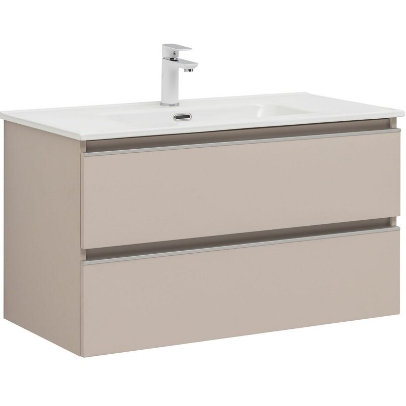 Изображение товара Подвесная тумба под раковину Aquanet Вега 2.0 90 см бежевый Soft touch