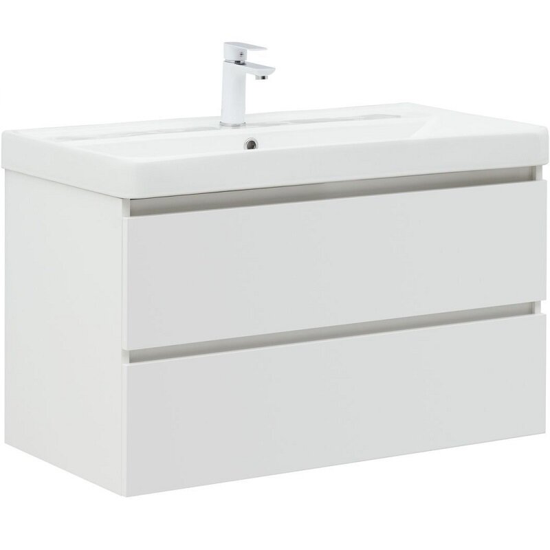 Изображение товара Тумба под раковину Aquanet Вега 316683 90 см подвесная белая глянец