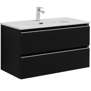 Изображение товара Тумба под раковину Aquanet Вега 2.0, 337956, 90 см, подвесная, черный soft touch