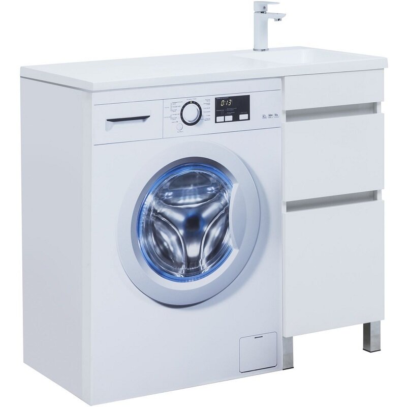 Изображение товара Тумба под раковину Aquanet Вега 329122, 100 см, напольная, белый глянец