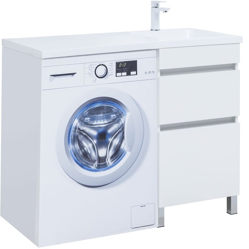 Изображение товара Тумба под раковину Aquanet Вега 329123 110 см напольная белый глянец