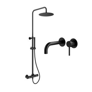 Изображение товара Душевая система Plumberia Selection Ixo KITXO6302NO210, термостатическая, цвет черный матовый