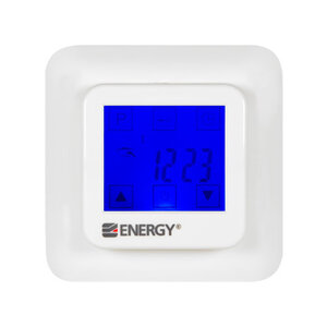 Изображение товара Терморегулятор для теплого пола Energy TK 08, с сенсорным дисплеем, программируемый, ETRMTK08N0000000000
