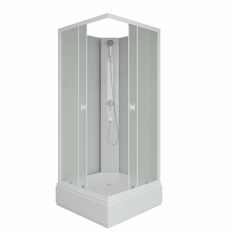 Изображение товара Душевая кабина Niagara Promo P80/26Q/MT/BK 80x80 см с матовым стеклом и раздвижными дверями