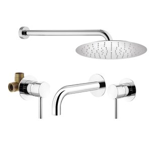 Изображение товара Комплект смесителей для раковины и душа Plumberia Selection Ixo KITXO01CR210 с хромированным покрыт