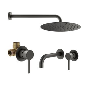 Изображение товара Комплект смесителей Plumberia Selection Ixo KITXO01GR210, цвет графит матовый