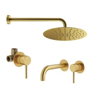 Изображение товара Комплект смесителей Plumberia Selection Ixo KITXO01OB210, цвет золото брашированное