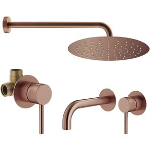 Изображение товара Комплект смесителей Plumberia Selection Ixo KITXO01RS210, цвет медь брашированная